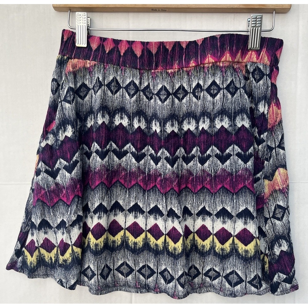 Lily White Mini‎ Skirt Womens Size Medium Elastic Waist Multicolor